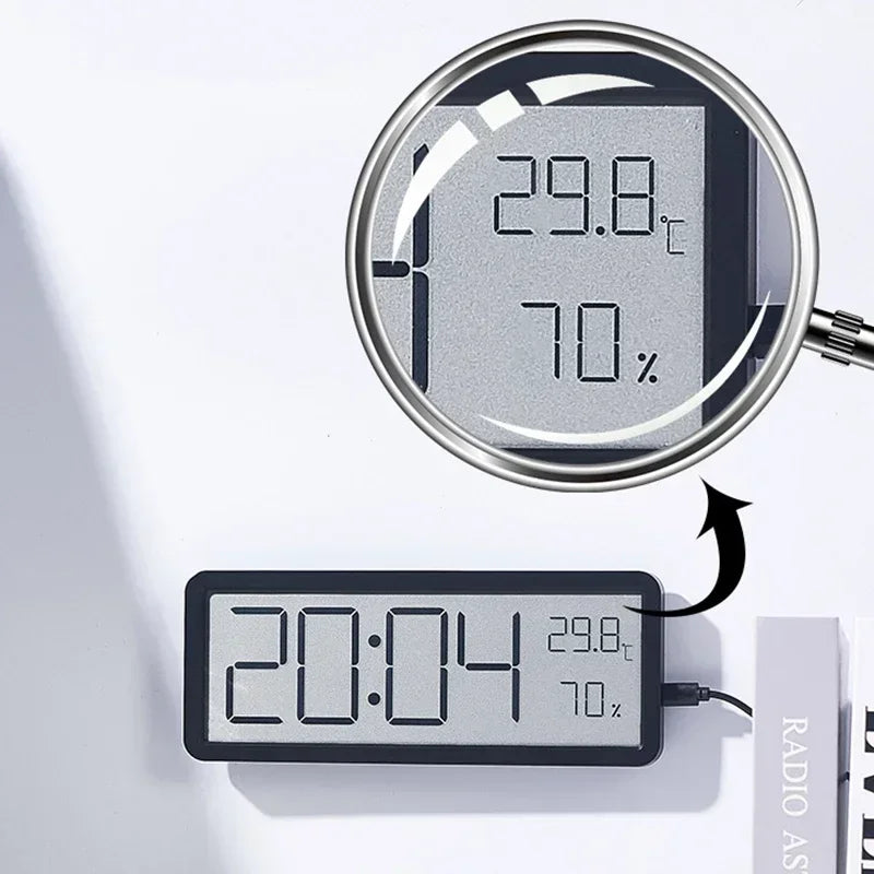 Screen Digital Wall Clock Time Temperature Humidity Display Electronic Clock Hanging Desktop Digital Home Decor Items Decoratio
