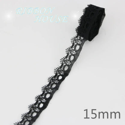 (10 yards/roll) Black lace fabric  ribbon Webbing Decoration Lovely gift packing Material
