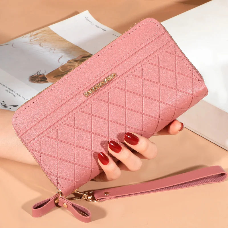 Long Women's Wallet Female Purses Tassel Coin Purse Card Holder Wallets Double Zipper Pu Leather Clutch Luxury Money Phone Bag