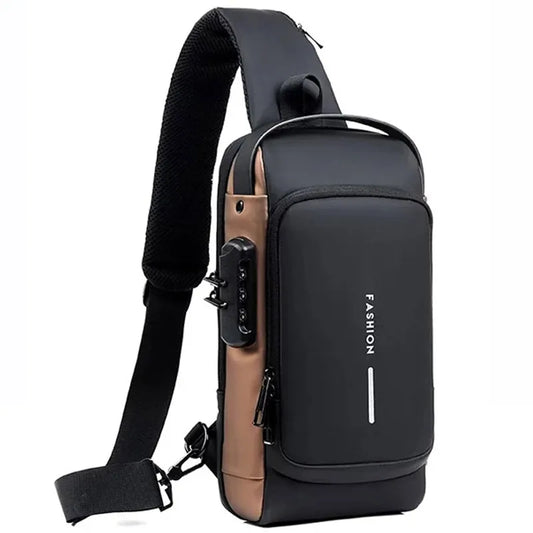 Mænds multifunktion anti-tyveri USB skulder taske mand crossbody cross body rejser slynge brystpakker pakken messenger pack til han