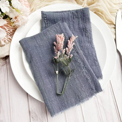 6PCS Napkins 32x32cm Cotton Cloth Gauze Retro Burr Rustic Kitchen Towel Dining Place Mat Wedding Party Linen Napkin Table Decor