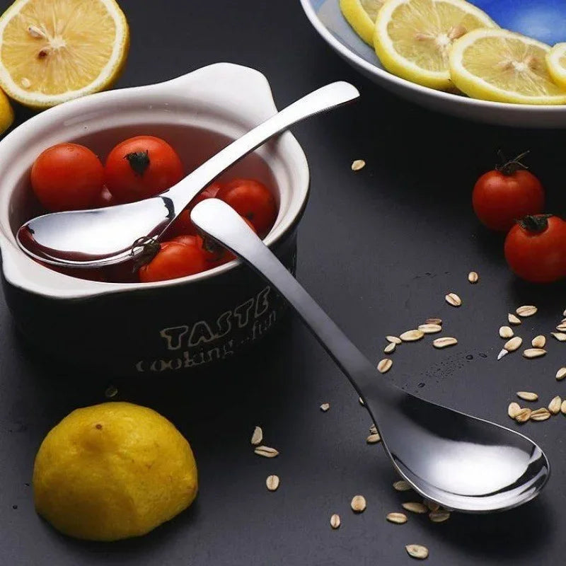 1/2/4PCS Stainless Steel Soup Spoon Deepen Large Capacity Spoon Silver Mirror Polished Flatware Soup Rice Home Kitchen Tableware