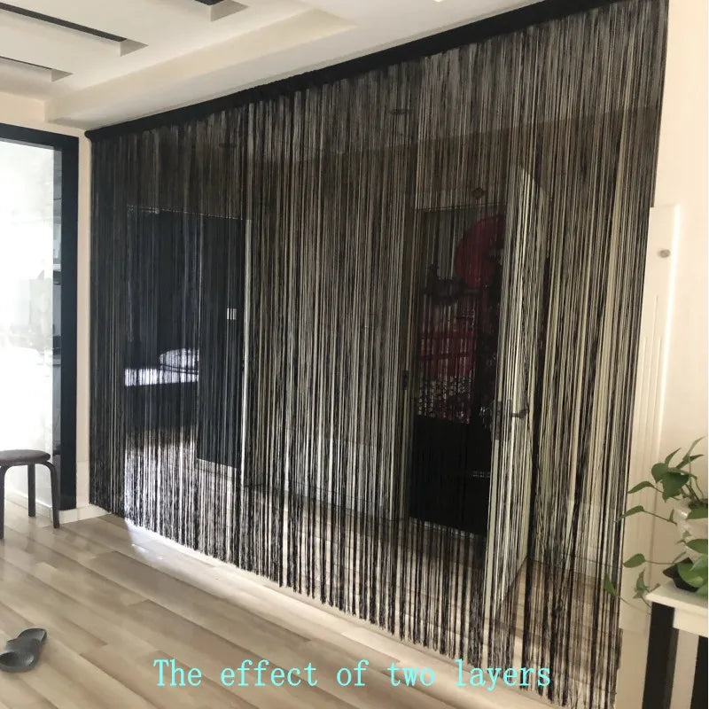 300x260cm tråd Streng Gardiner Skjerm Ribbon Divider Blind for Living Room Door Wall Window Panel Tassel Curtain