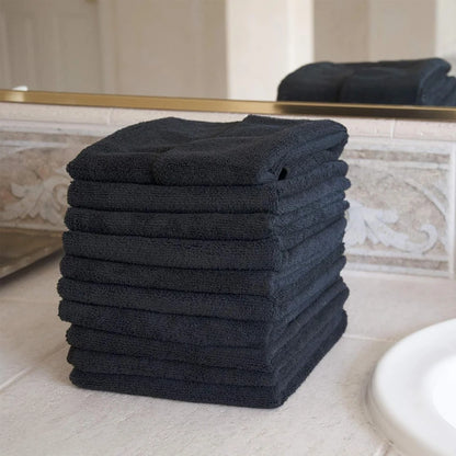 5/10 Pack Microfiber Salon Towels Black Color 35x75cm Large Salon Towels for Hair Stylist Microfiber Hair Towel