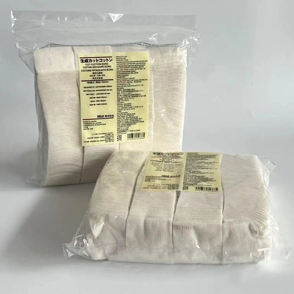 Japanese Organic 100% Cotton 180 sheets 50x60mm Unbleached Wool High In Fiber ECRU Soft Pad Prime Wick Household Cleaning Cotton