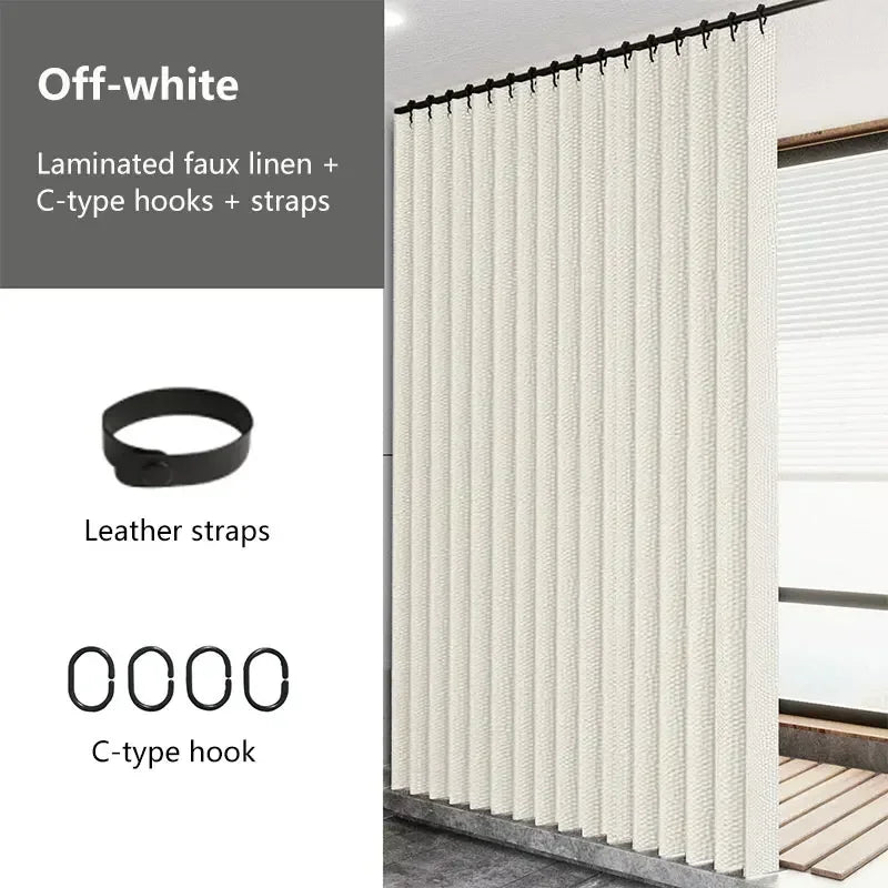 Waterproof Laminated Imitation Linen  Large Ring Strong Thick Cloth Opaque Shower Curtain for Shower Curtains in Bathrooms