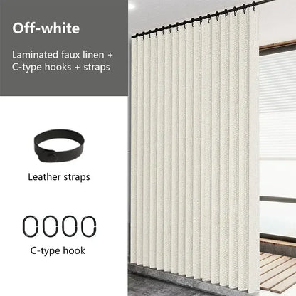 Waterproof Laminated Imitation Linen  Large Ring Strong Thick Cloth Opaque Shower Curtain for Shower Curtains in Bathrooms