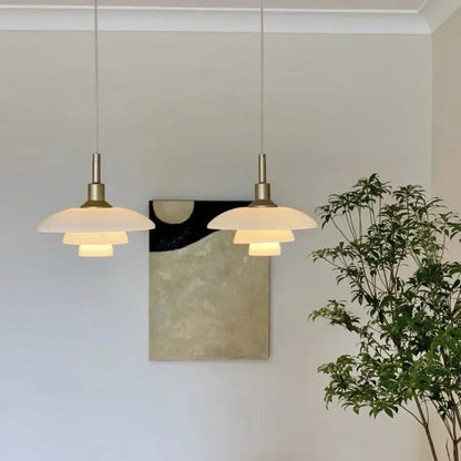 Bauhaus 3 Layer Glass LED Pendant Lamp Danish Designer Chandelier Bedroom Bedside Living Dining Room Lighting Fixtures Decor