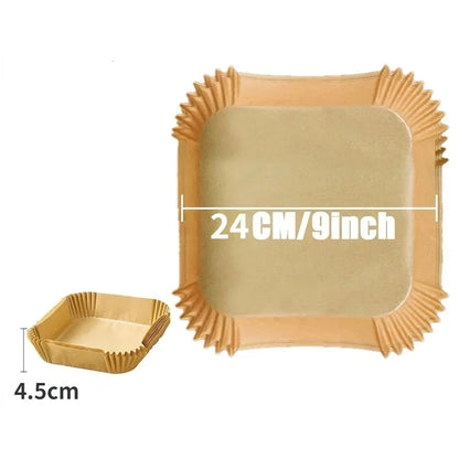 30/50 Pack Air Fryer Paper Square Silicone Paper Baking Suitable for Most Air Fryers Accessories Bakeware Kitchen Dining Bar