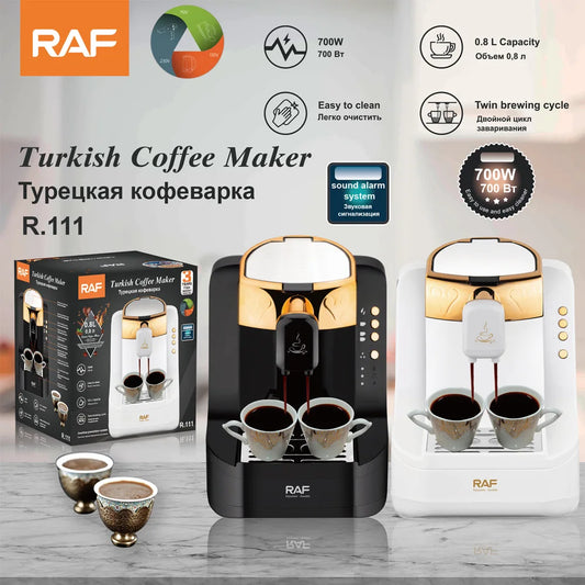 Ny turkisk kaffemaskin bärbar liten hem 0.8L kaffemaskin dubbel kopp kaffemaskin lätt att använda