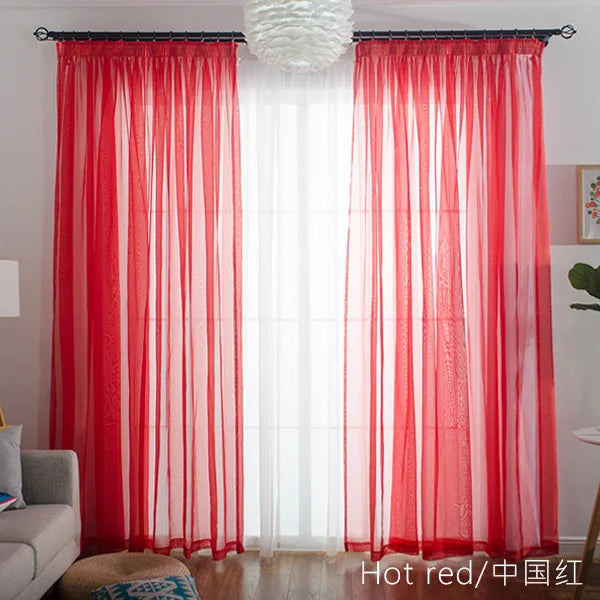1side Romantic Home Decor Rose Voile Perspective Curtains Living Room Window Curtains Tulle Sheer Curtains only window screening