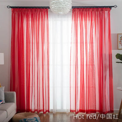 1side Romantic Home Decor Rose Voile Perspective Curtains Living Room Window Curtains Tulle Sheer Curtains only window screening