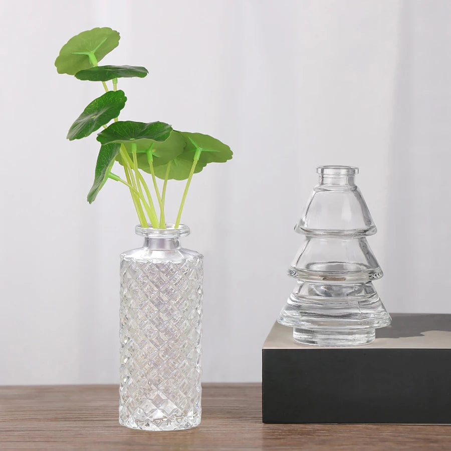 1 bucată retro mic vază de sticlă aromaterapie flacon mini transparent vază decorare living decor de masă simplă decorare h