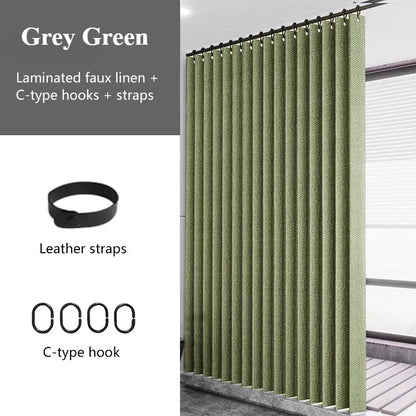 Waterproof Laminated Imitation Linen  Large Ring Strong Thick Cloth Opaque Shower Curtain for Shower Curtains in Bathrooms