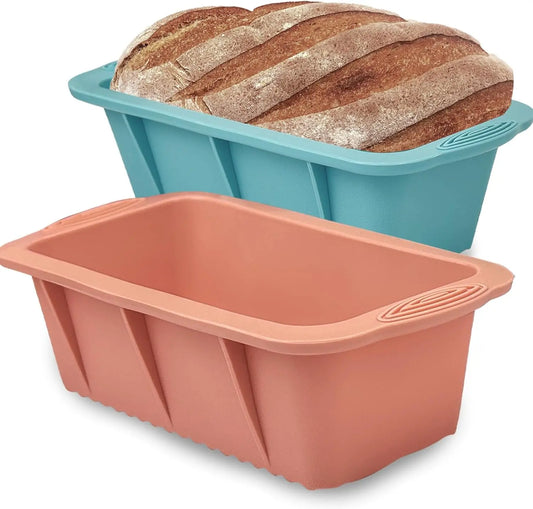 3D siliconen broodloaf Pan, rechthoekige antikle bakvormige pannen voor oven, brood, cake, gemakkelijk loslaten