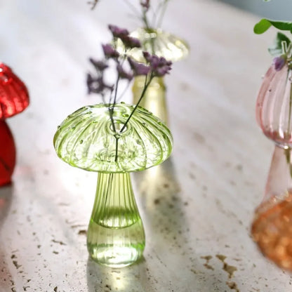 Creative Mushroom Glass Vase Plant Hydroponic Terrarium Art Plant Hydroponic Table Vase Glass Crafts DIY Aromatherapy Bottle