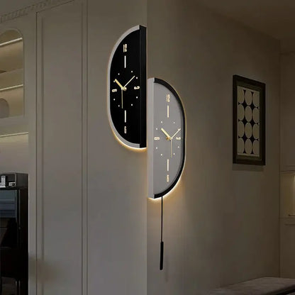 Corner Wall Clock Living Room Clock Wall Mounted Silent Display Wall Clock Modern Design Home Decor