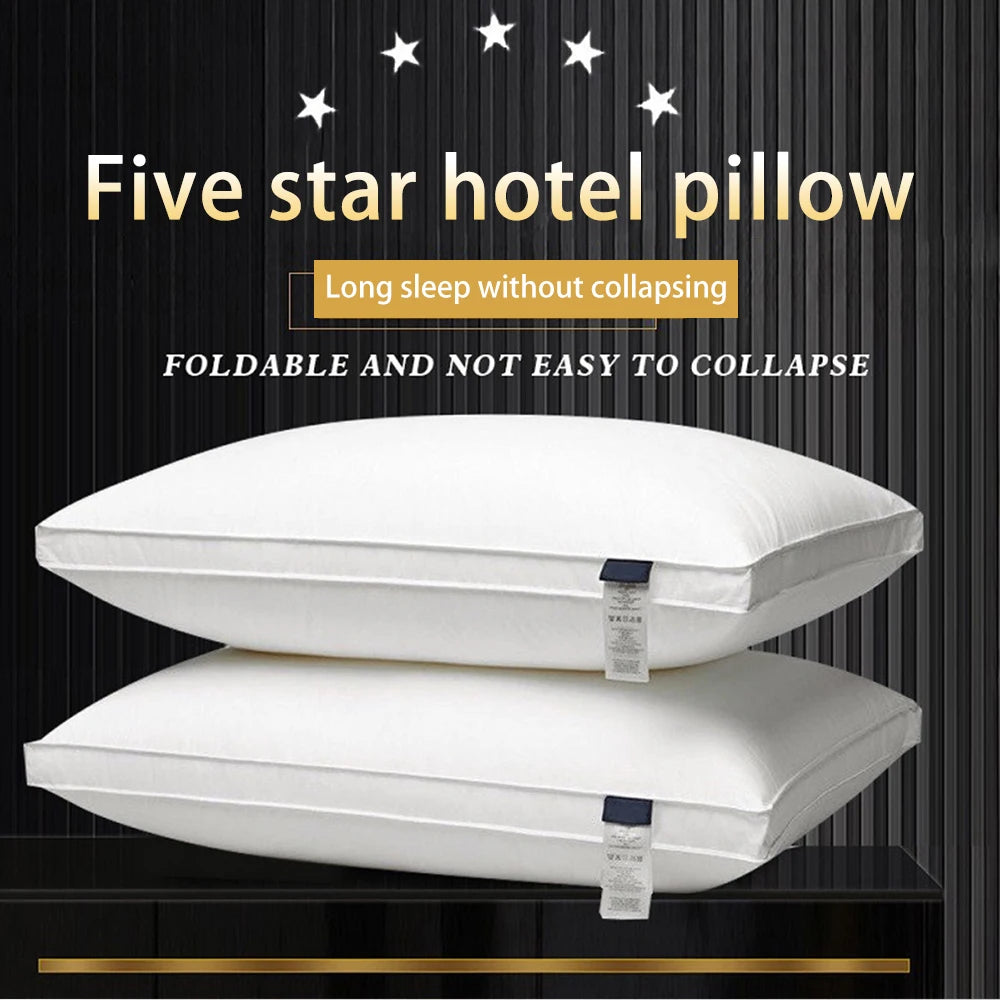 2 Pcs Cotton Body Pillow for Sleeping Decorative Hotel Pillow for Bed with 100% Cutton Cover High-Grade & Soft