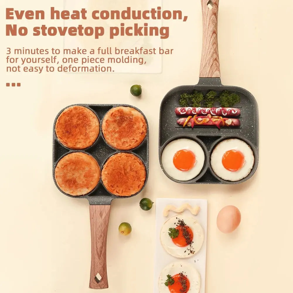 2/4-Frying Pot Pan Thickened Omelet Pan Non-stick Egg Pancake Steak Pan Hamburg Bread Cooking Egg Breakfast Maker Cookware Pan