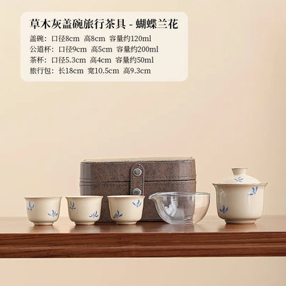 Chinese Style Ceramic Creative Travel Tea Set Household Office Kung Fu Tea Set Portable Outdoor Brewing Teapot Tea Set Gift New