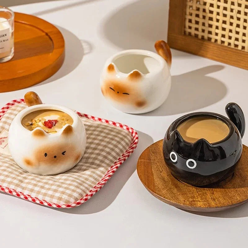 1Pc Siamese Cat Coffee Cup Cute Mug High-Looking for Coffee Shop Latte Latte Cup Office Living Room Home Bedroom Drinking Cup