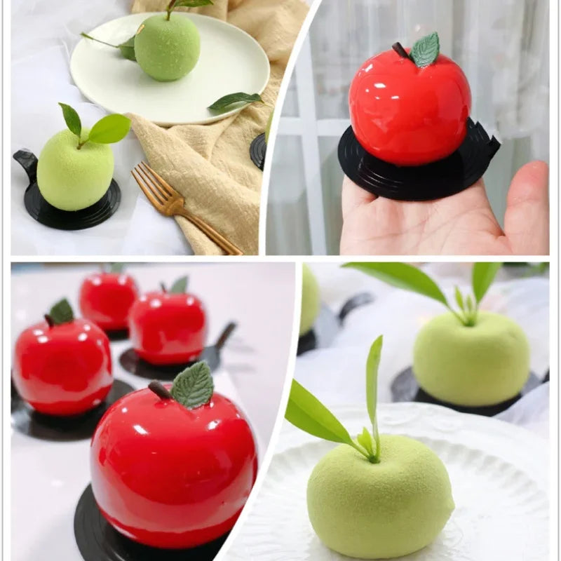 3D Apple Shape Silicone Mold 8 Cell DIY Cake Mousse for Ice Cream Chocolate Pastry Art Pan Dessert Bakeware Cake Decorating Tool