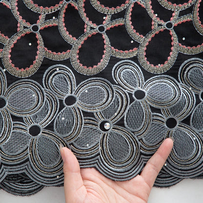 SJD LACE Swiss Voile African Cotton Lace Fabric 2025 High Quality 5 Yards Nigerian Cotton Lace for Sewing Women Party Dress 4460