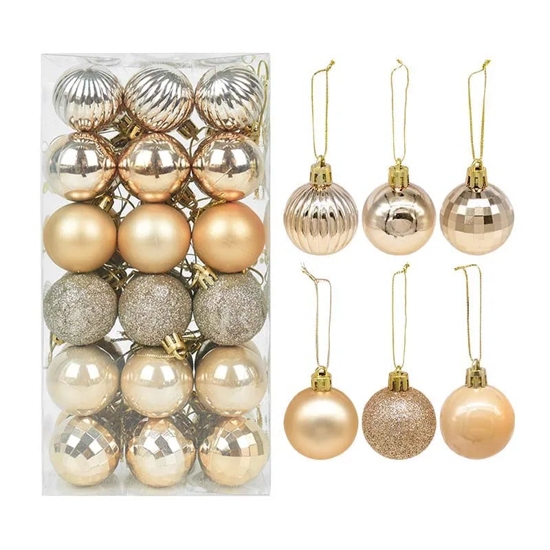 1Box ​​Christmas Balls Joulukuusi koristeet pallo joulua roikkuu puun riipus kotijuhlat 2023 Uuden vuoden lahja Noel Navidad