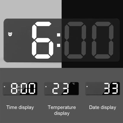 Smart LED electronic alarm clock adjustable brightness with temperature and date display bedroom bedside clock home decor item