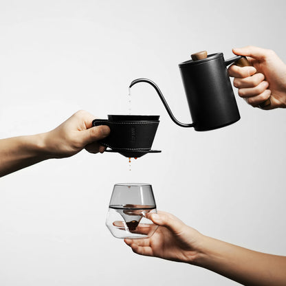 MHW-3BOMBER Meteorite Dripper Aluminum Pour Over Coffee Maker Coffee Dripper For 1-2 Cups Leather Cover Fit Cake Filter Paper