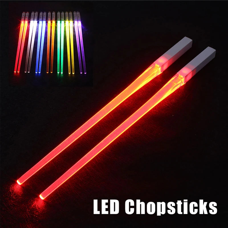 1Pair LED Luminous Chopsticks Light Up Dining Party servies Multicolor Kitchen Accessoires Led Stick Kitchengerei Idee Product