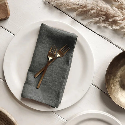 4PCS 40X40CM Pure Linen Napkins Cloths Soft Comfortable Fabric Reusable Kitchen Accessories for Wedding Birthday Parties