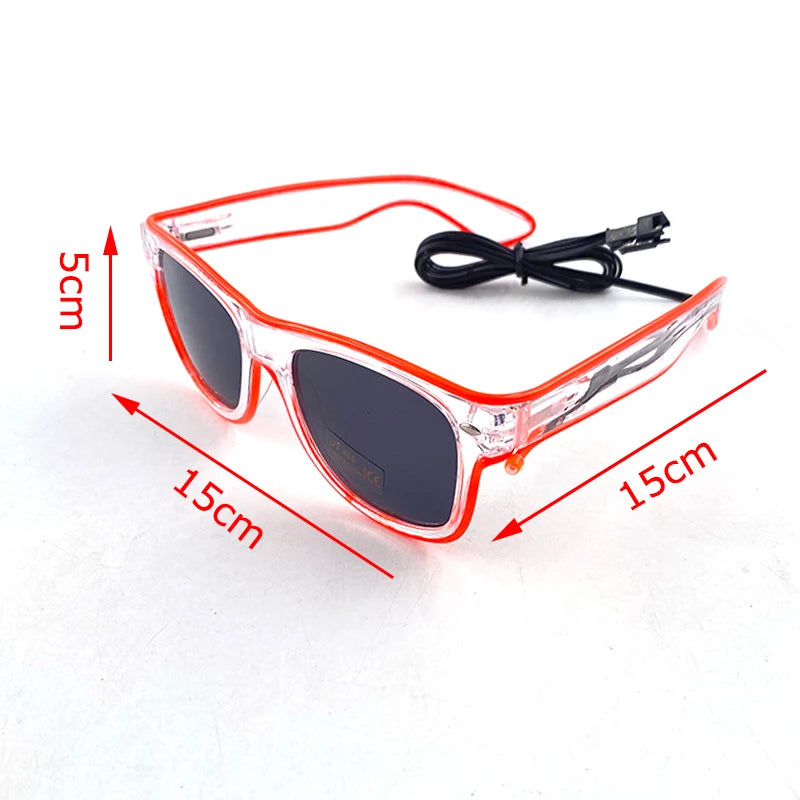 1pc luminosos gafas led gafas de sol con gafas de neón alambre de alambre brilla en la fiesta oscura favores de fiesta de neón para niños adultos