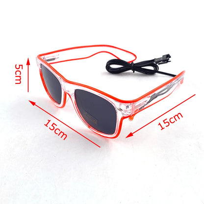 1pc luminosos gafas led gafas de sol con gafas de neón alambre de alambre brilla en la fiesta oscura favores de fiesta de neón para niños adultos