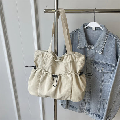 1 Piece Large Capacity Tote Bag fashion Shoulder Canvas Bag Work Commuting Bucket Bag