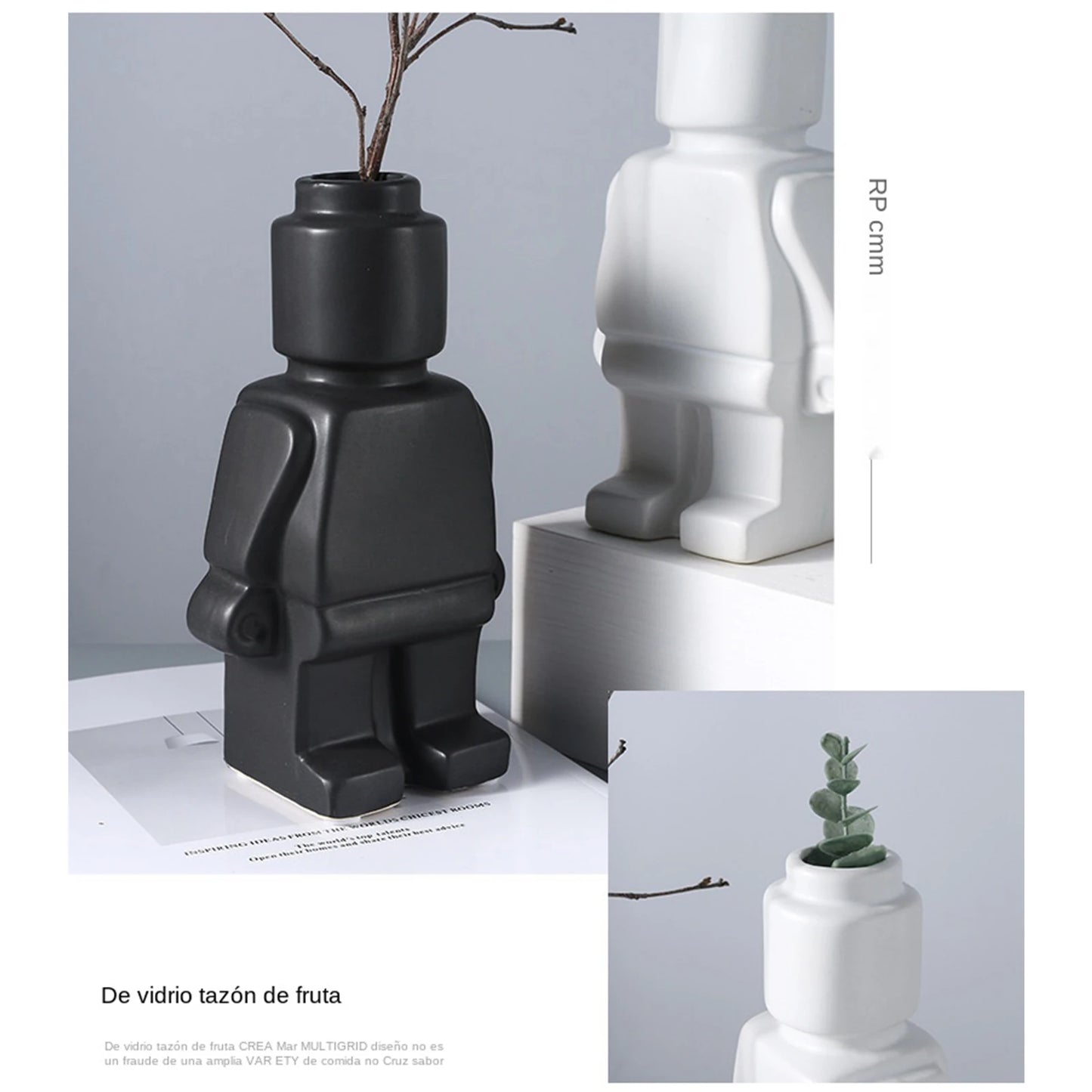 Europäische Harzstatue Kreativität Block Man Man TV -Schrank Desktop Blume Vase moderne Zubehör für Heimdekoration für das Wohnzimmer