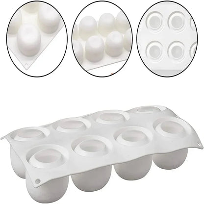 3D Apple Shape Silicone Mold 8 Cell DIY Cake Mousse for Ice Cream Chocolate Pastry Art Pan Dessert Bakeware Cake Decorating Tool
