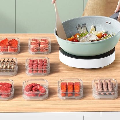 Frozen Meat Preservation Box Refrigerator Food Retain Freshness Transparent Storage Jar Home Kitchen Vegetable Storage Organizer