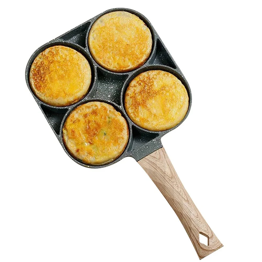 4 Hole Omelet Pan smažení hrnec zahuštěné nepřilnavé vaječné palačinky steak vaření pánve hamburk chléb snídaně Indukční nádobí