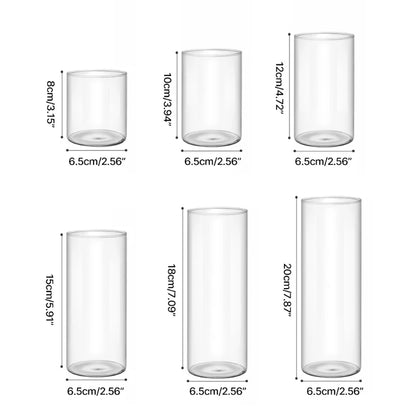 Decorative Glass Vase Glass Cylinders Vase for Beautiful Table Centerpieces