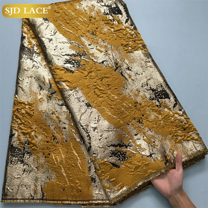SJD LACA French African Brocade Lace Fabrics 2024 High Quality Nigerian Jacquard Damask Lace For Sewing Women Party Dresses 4023