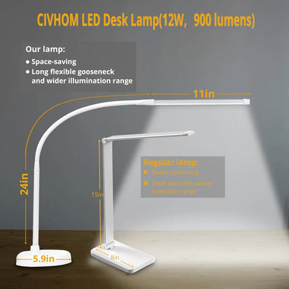 A LOOPITYS LED Desk Lamp, Swing Arm Architect Task Lamp with Long Flexible Gooseneck, 3 Color Modes, and USB Adapter
