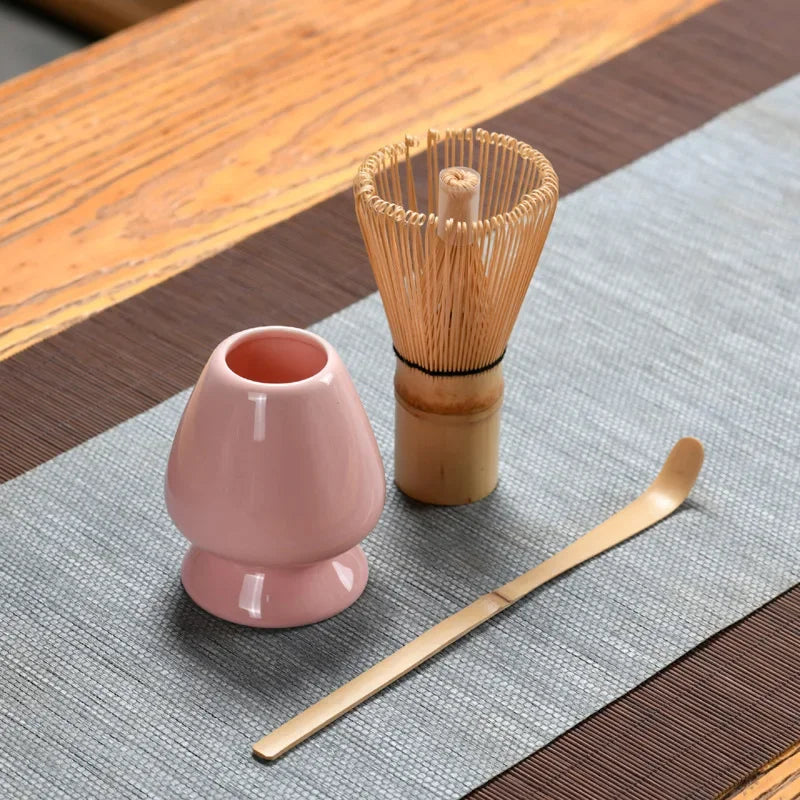 1-3Pcs Matcha Set Bamboo Whisk Teaspoon Ceramic Bowl Tranditional Tea Sets Home Tea-making Tools Accessories Birthday Gifts