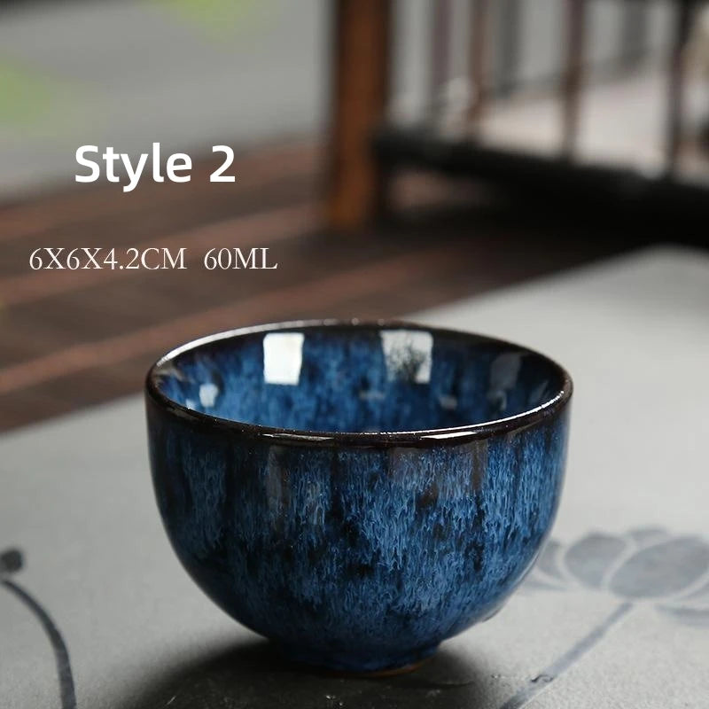 1pcs Mini Tea Bowl Kiln Transformation Ceramic Tea Cup Chinese Kung Fu Teacup Espresso Coffee Cups Household Afternoon Teacups