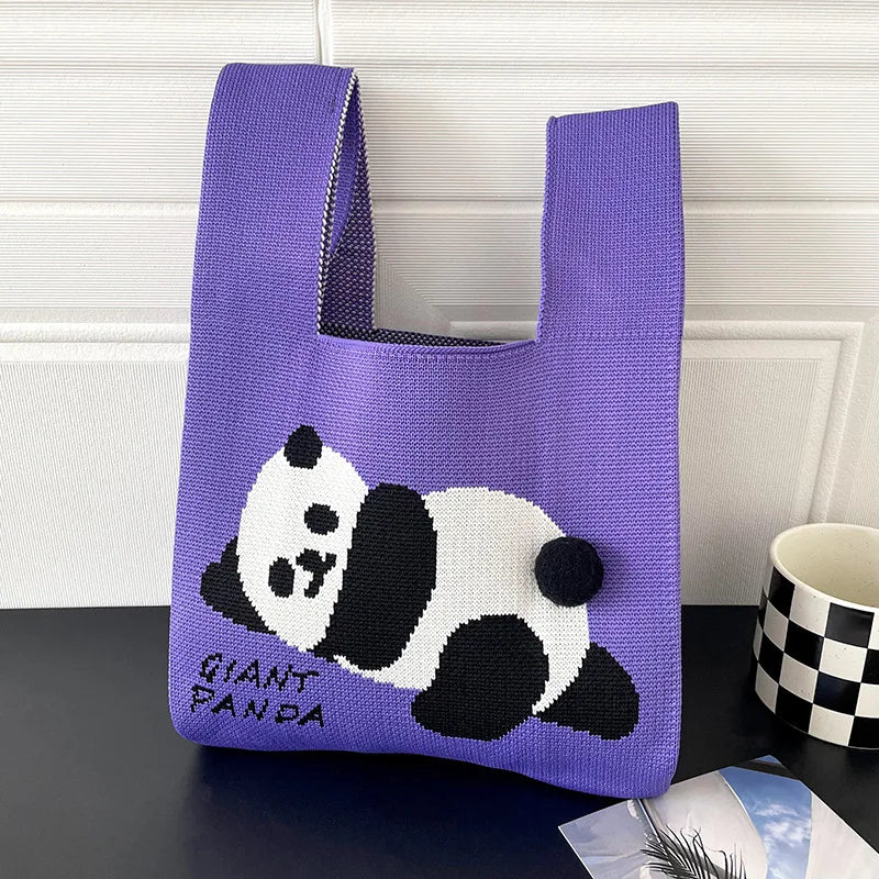 Women Handmade Knitted Small Handbag Casual Wrist Bag Versatile Shopper Mini Tote Bag Student Reusable Shoulder Bag Daily Use