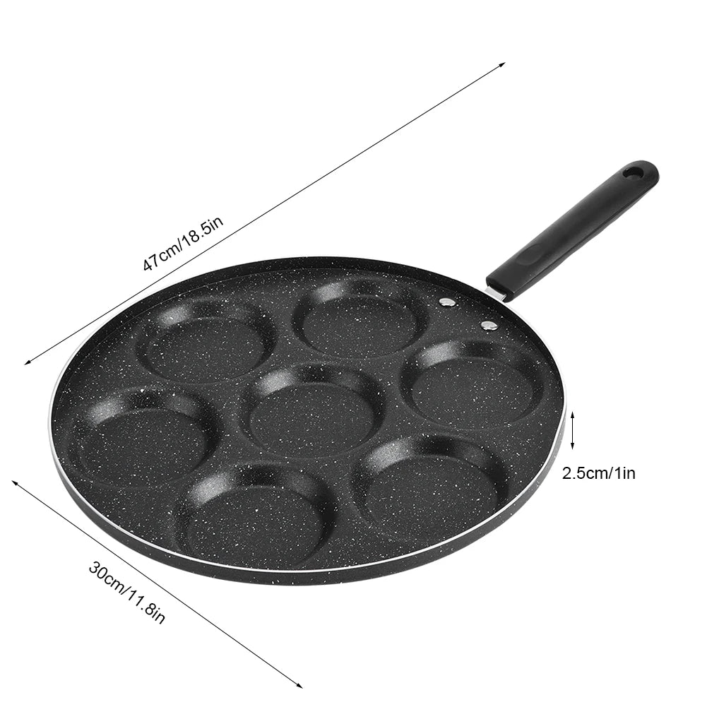 7 Holes Frying Pan Non Stick Fried Eggs Cooking Pan Burger Mold Household Kitchen Cookware Kitchen Cookware Non Stick Frying Pan