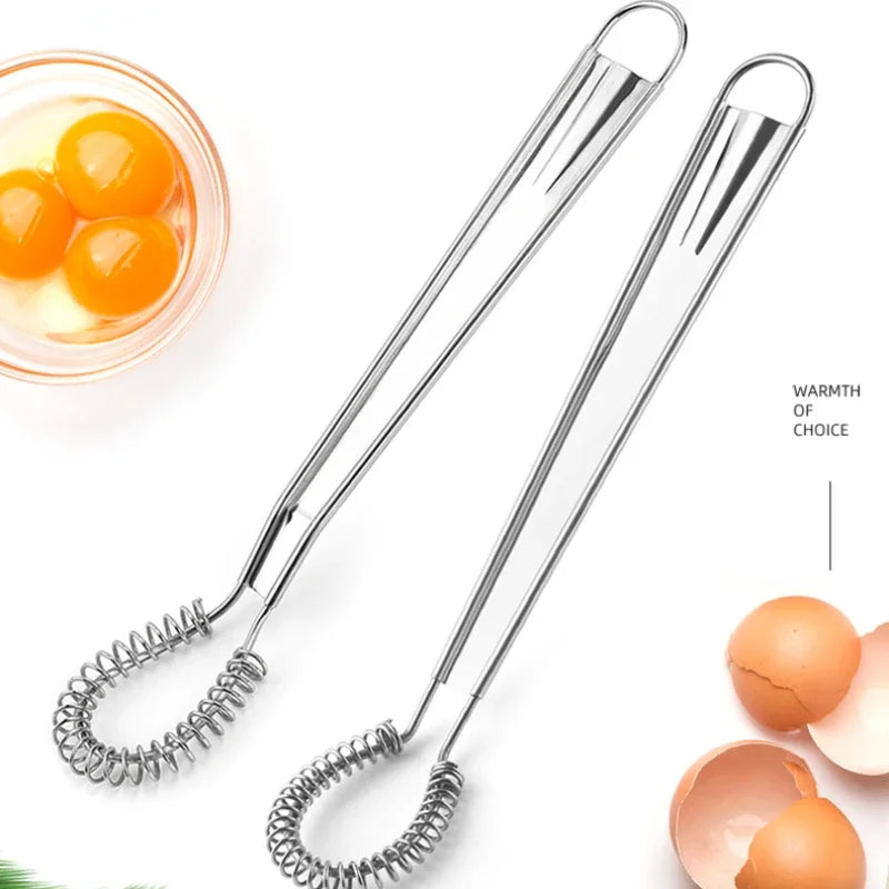 Stainless Steel Whisk Spring Hand Mixer Spoon Kitchen Eggs Sauces Honey Cream Mixing  Kitchen Gadgets Cooking Tools