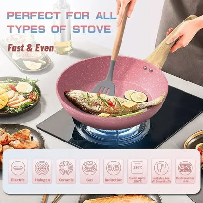 Innerwell Friture Pan Sets 8/9.5/11inch anti -aanbak niet -toxisch kookgerei ontbijt biefstuk gebakken ei koekenpan keuken gourmet kookpotten