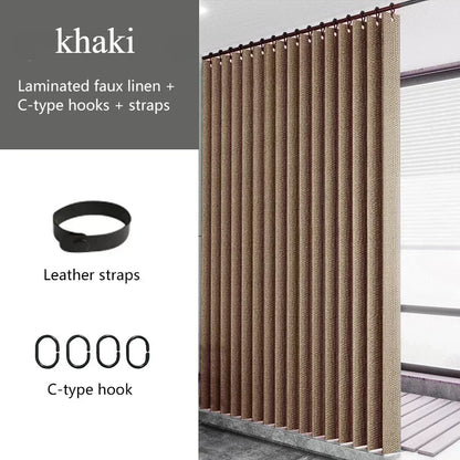 Waterproof Laminated Imitation Linen  Large Ring Strong Thick Cloth Opaque Shower Curtain for Shower Curtains in Bathrooms