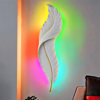 Moderne witte veren muur licht woonkamer decoratie led muurlampje bed achtergrond slaapkamer decor muur sconce